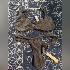 Skims brown glitter bikini